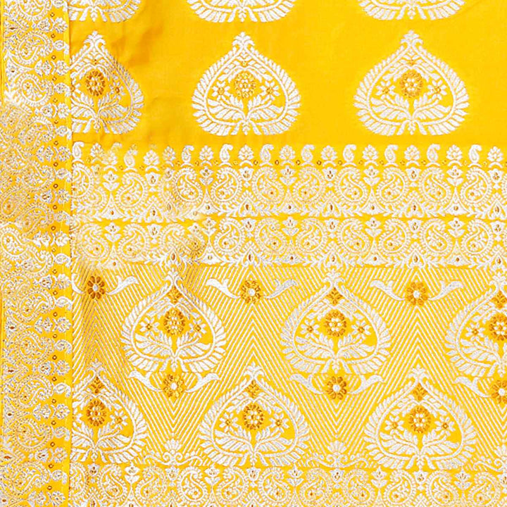 Silver Jari Bedsheet Mix Set Mekhela Sador