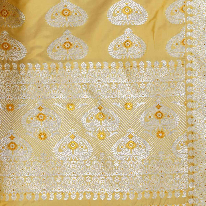 Silver Jari Bedsheet Mix Set Mekhela Sador