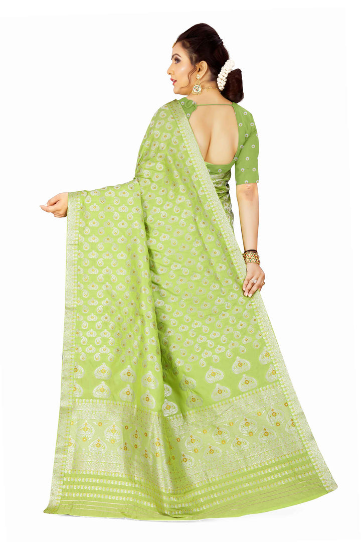 Silver Jari Bedsheet Mix Set Mekhela Sador