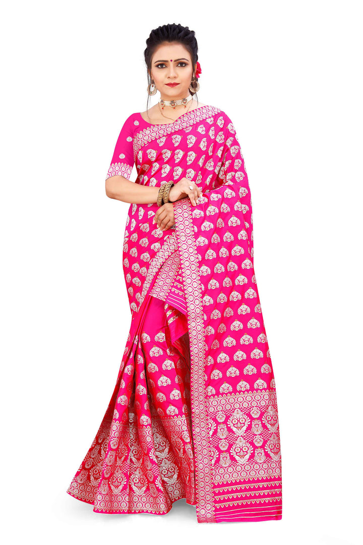 Silver Jari Bedsheet Mix Set Mekhela Sador