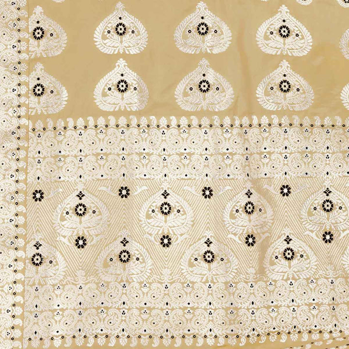 Silver Jari Bedsheet Mix Set Mekhela Sador