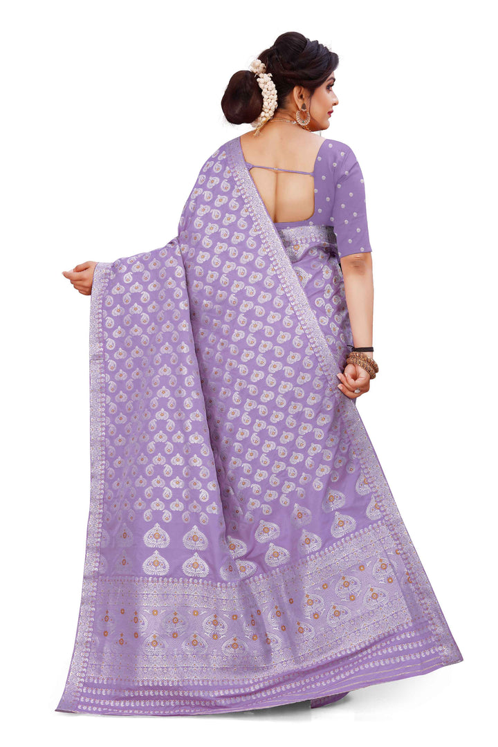 Silver Jari Bedsheet Mix Set Mekhela Sador