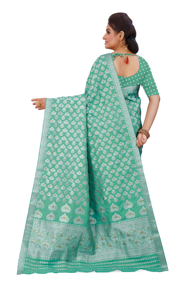 Silver Jari Bedsheet Mix Set Mekhela Sador