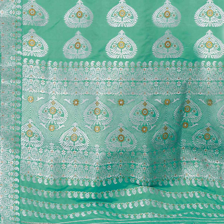 Silver Jari Bedsheet Mix Set Mekhela Sador