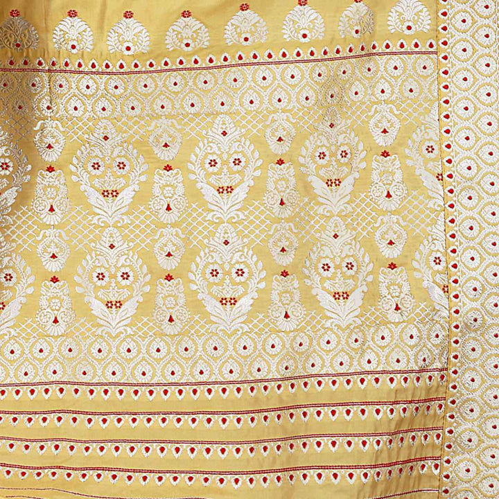 Silver Jari Bedsheet Mix Set Mekhela Sador