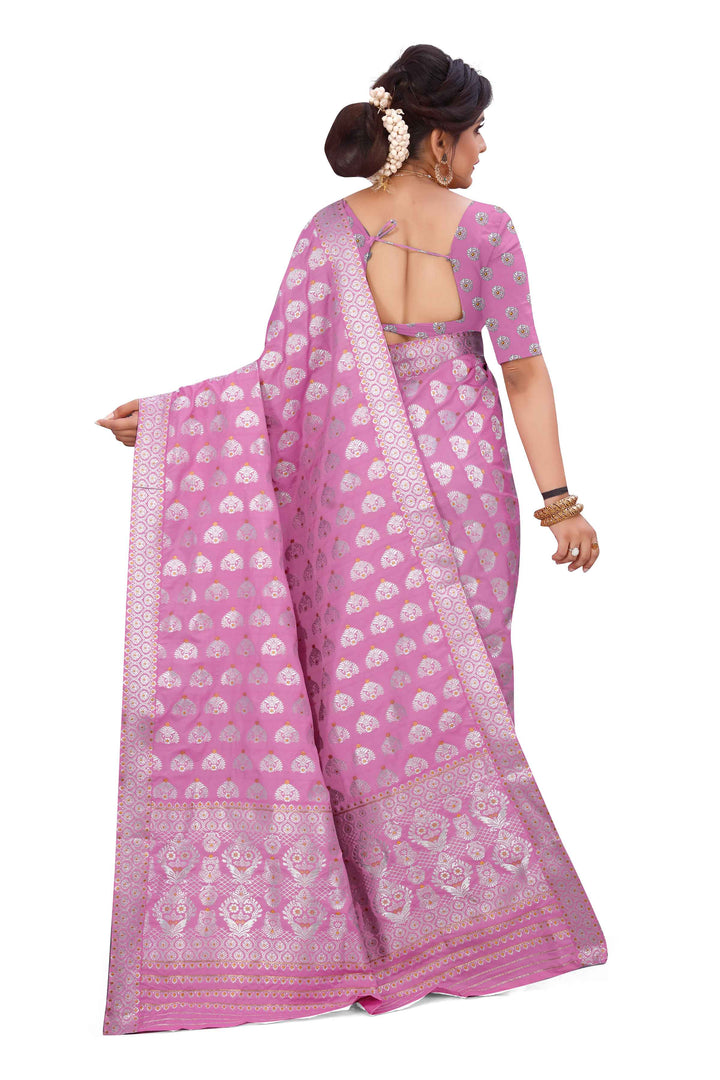 Silver Jari Bedsheet Mix Set Mekhela Sador