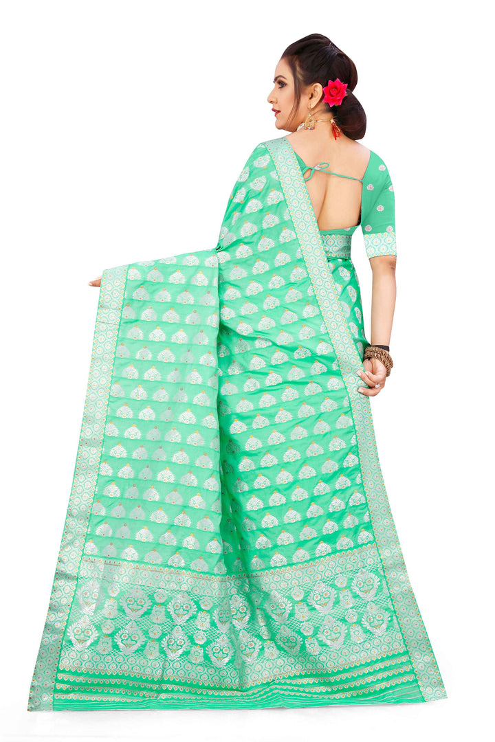Silver Jari Bedsheet Mix Set Mekhela Sador