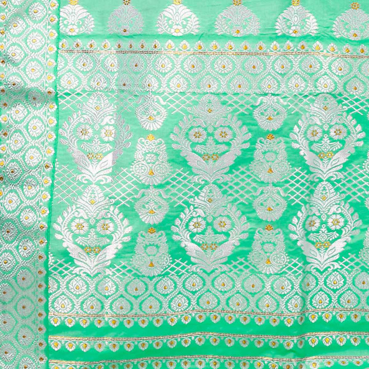 Silver Jari Bedsheet Mix Set Mekhela Sador