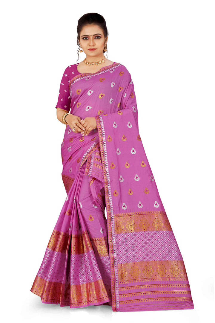 Gold-Silver Jari Mix Set Mekhela Sador