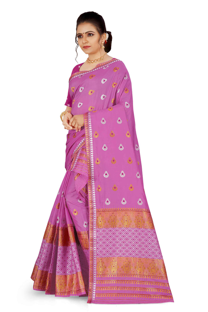 Gold-Silver Jari Mix Set Mekhela Sador