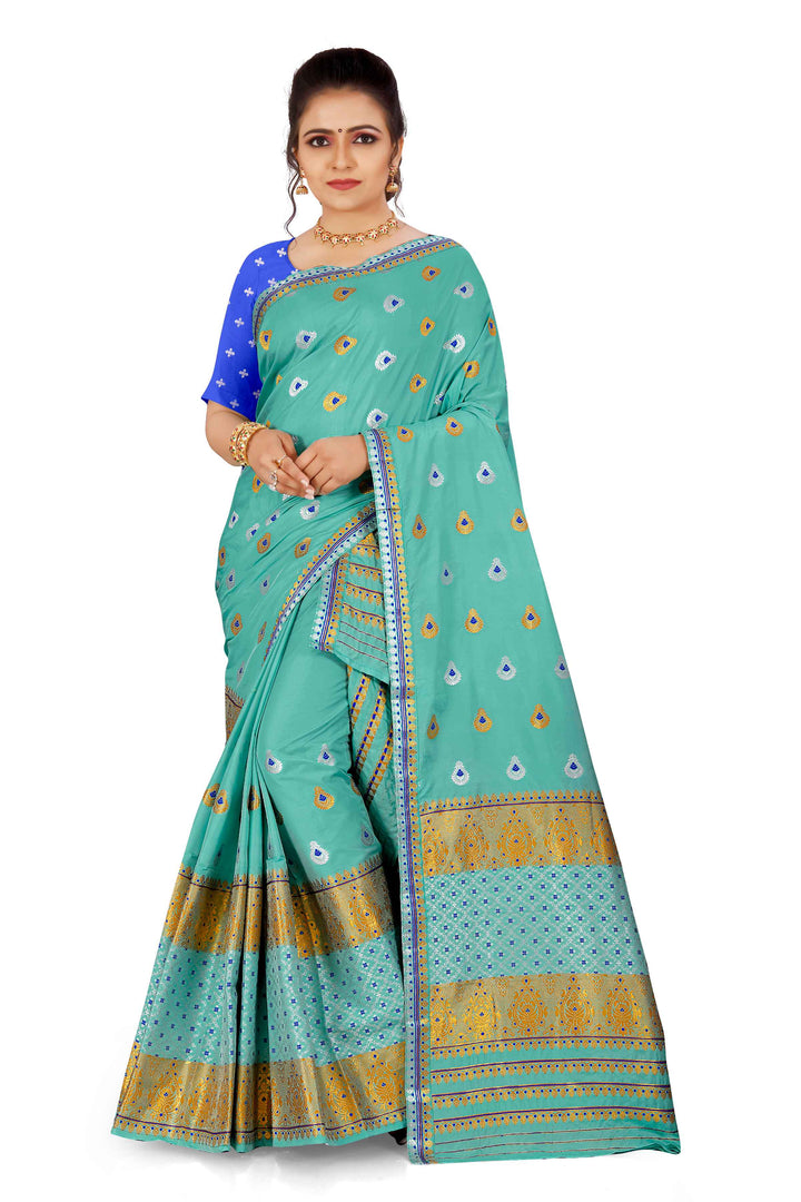 Gold-Silver Jari Mix Set Mekhela Sador