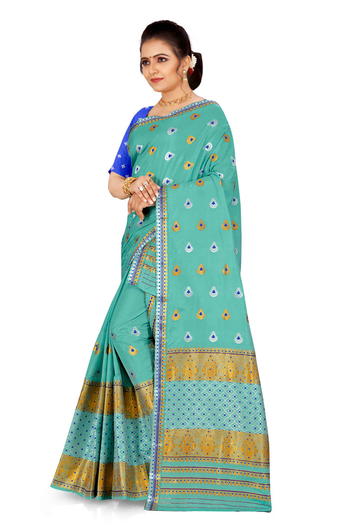 Gold-Silver Jari Mix Set Mekhela Sador