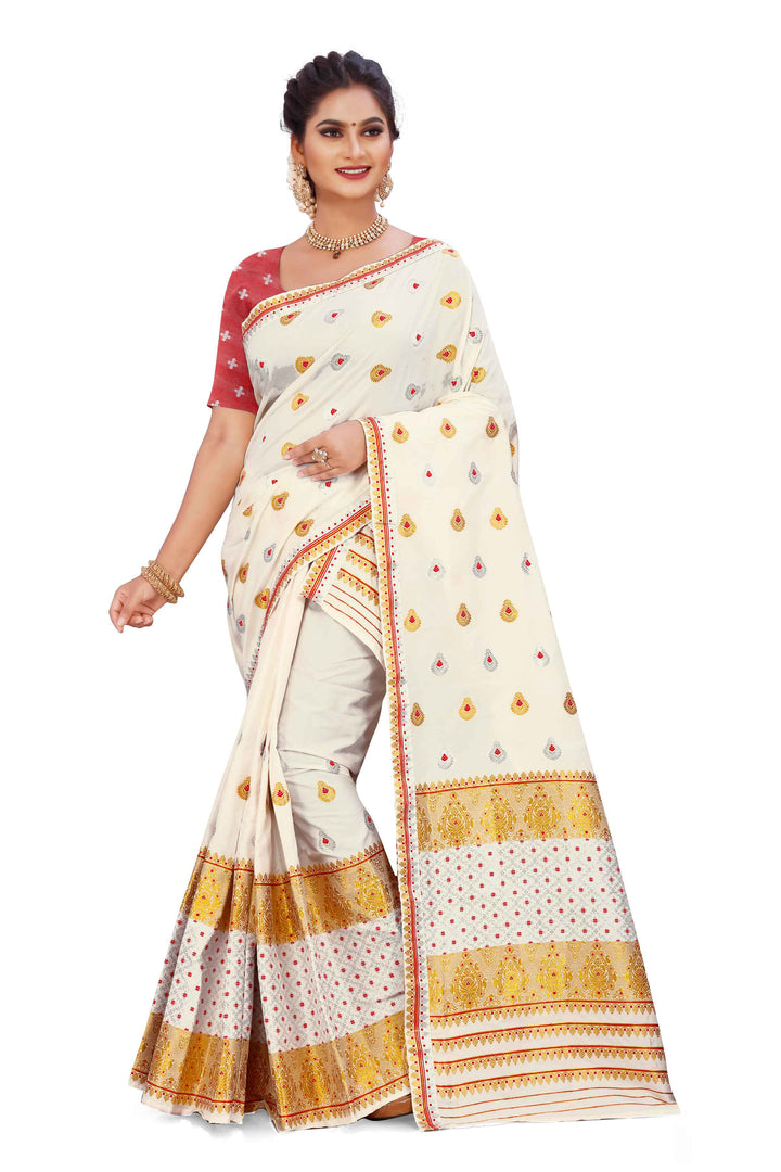 Gold-Silver Jari Mix Set Mekhela Sador