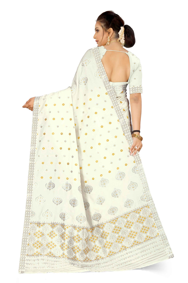 Silver-Gold Jari Mix Set Mekhela Sador