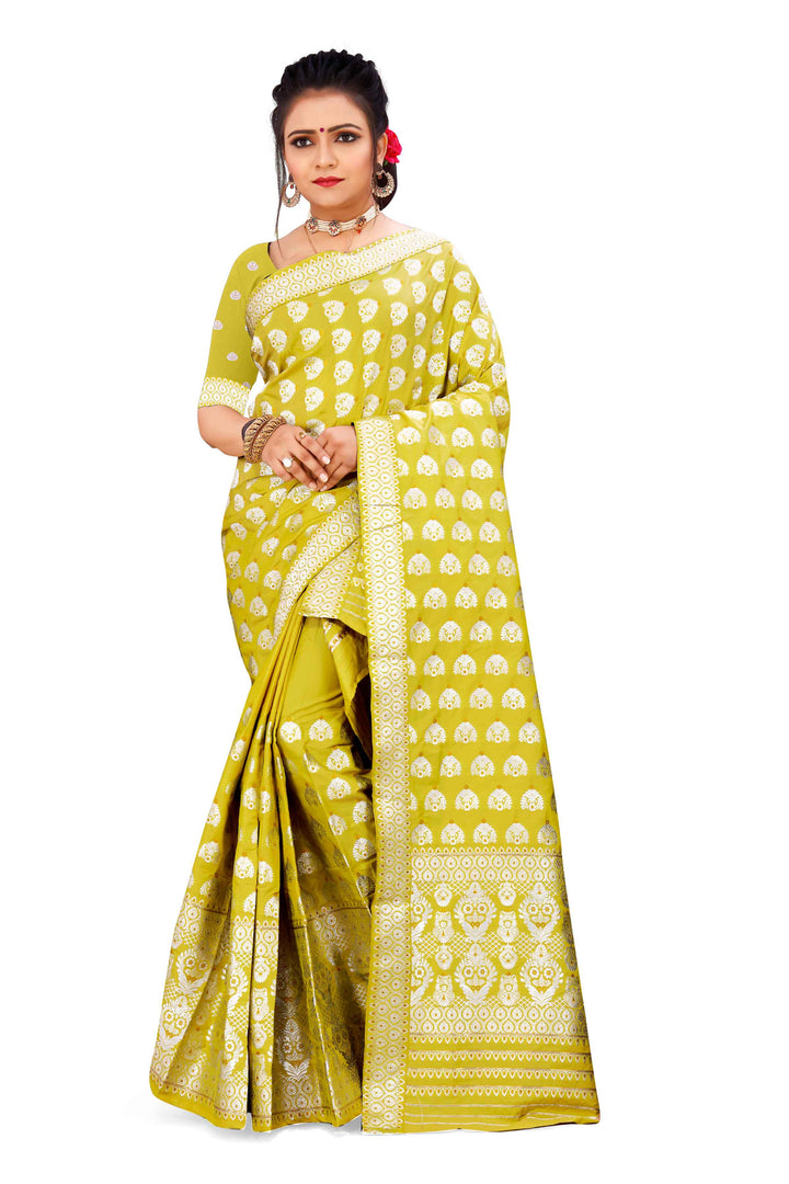 Silver Jari Bedsheet Mix Set Mekhela Sador