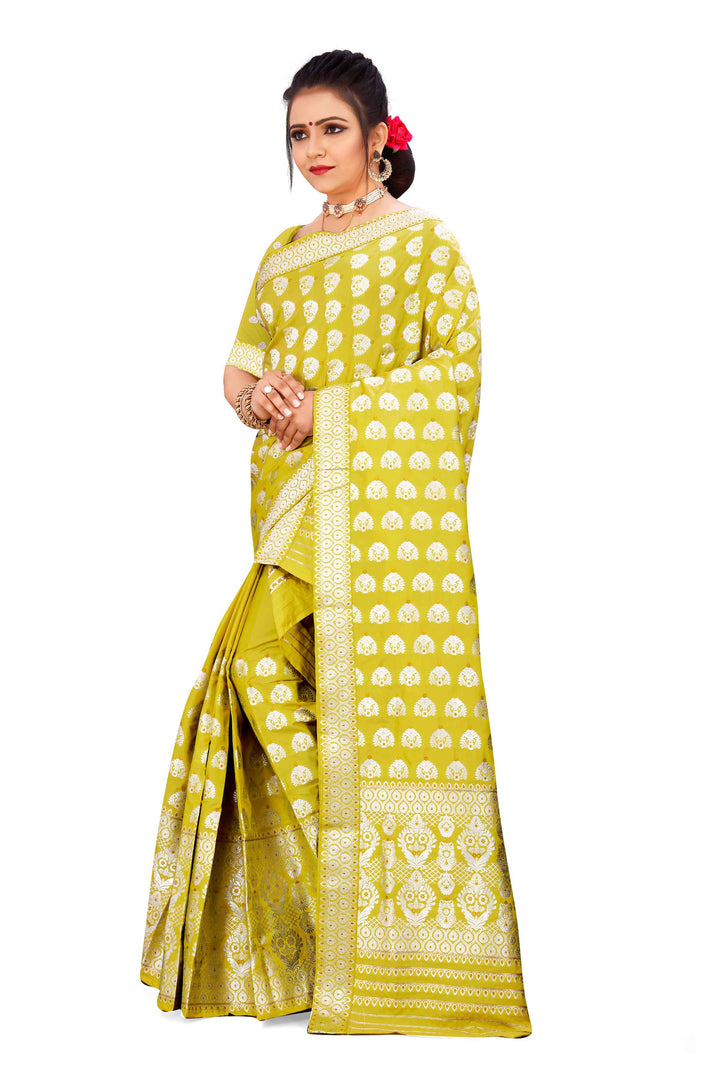 Silver Jari Bedsheet Mix Set Mekhela Sador