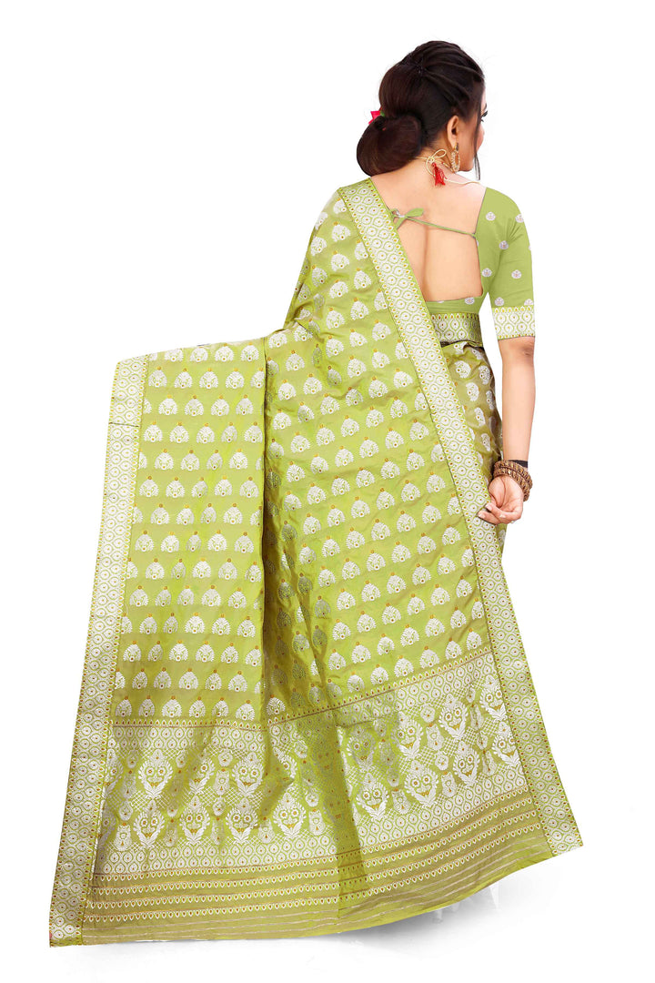 Silver Jari Bedsheet Mix Set Mekhela Sador