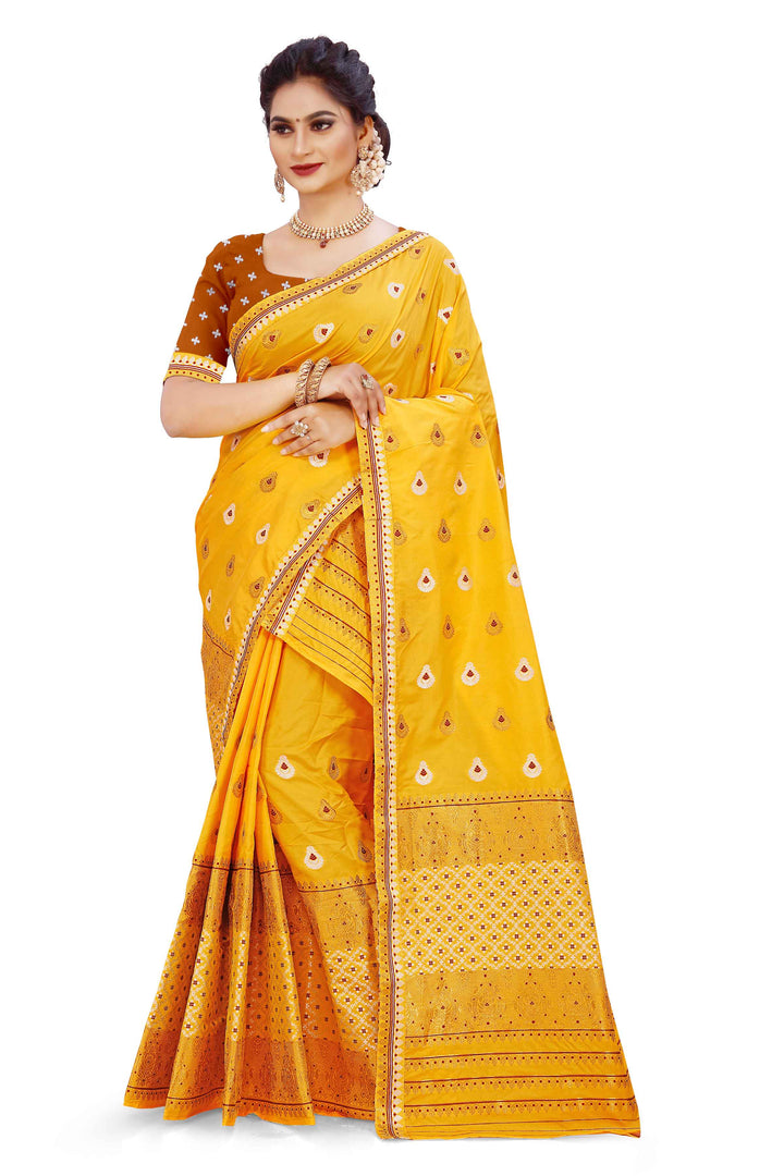Gold-Silver Jari Mix Set Mekhela Sador