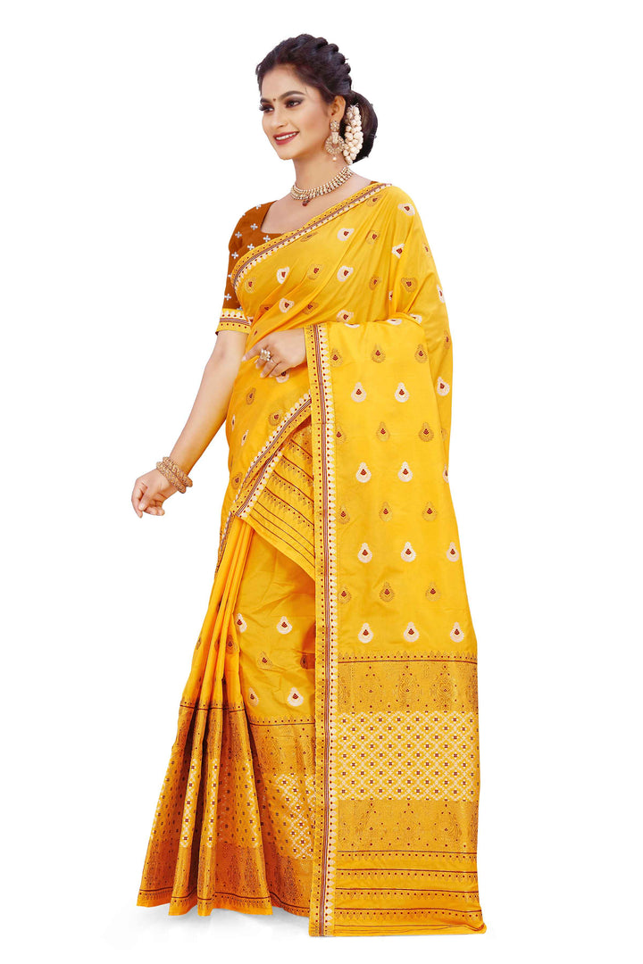 Gold-Silver Jari Mix Set Mekhela Sador
