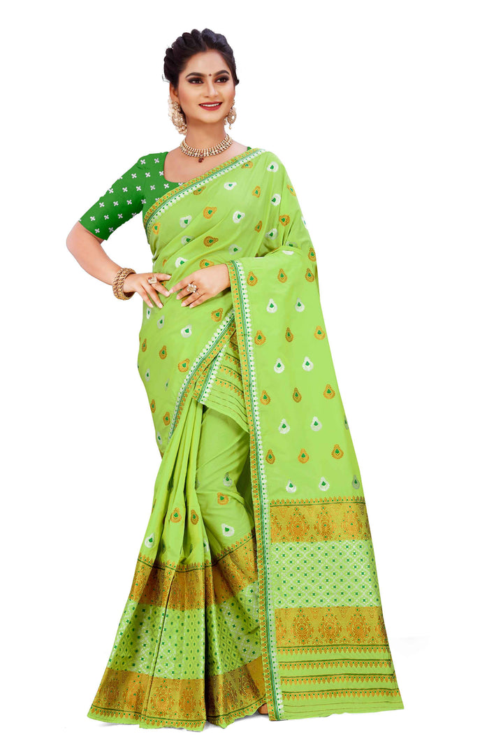 Gold-Silver Jari Mix Set Mekhela Sador