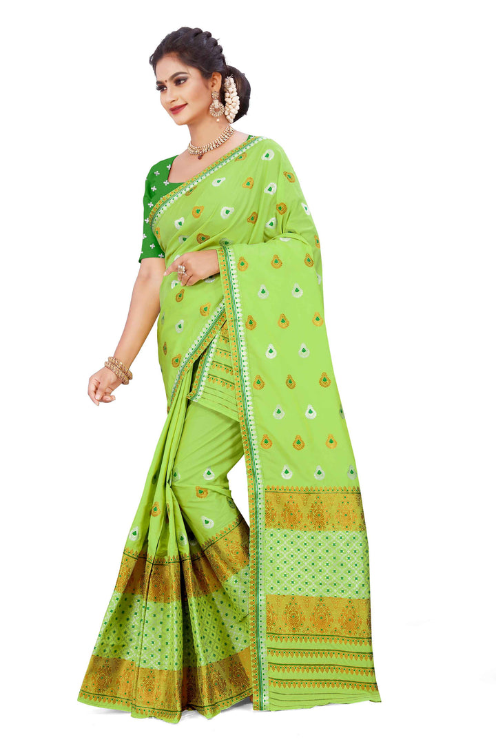 Gold-Silver Jari Mix Set Mekhela Sador