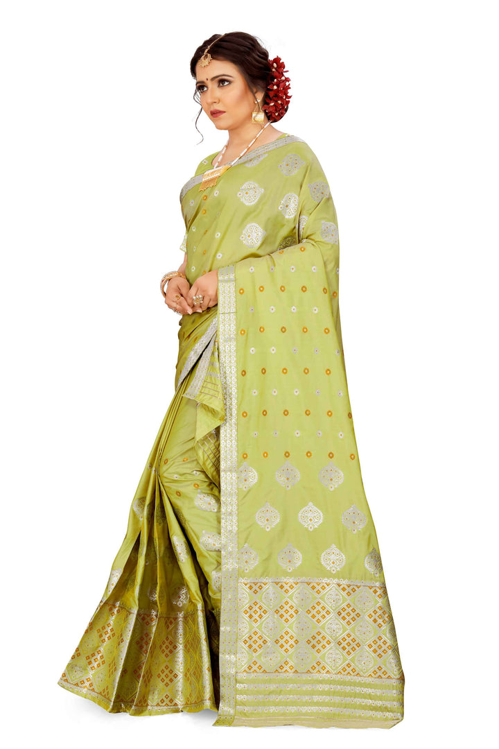 Silver-Gold Jari Mix Set Mekhela Sador