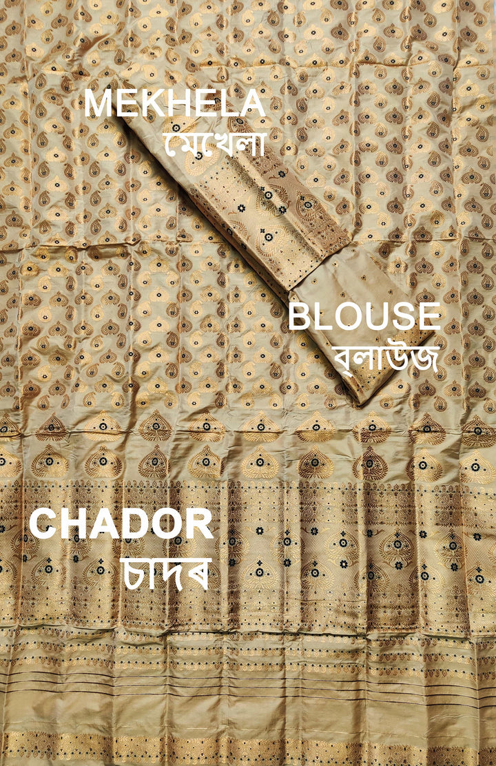 Muga* Coloured Mix Set Mekhela Sador