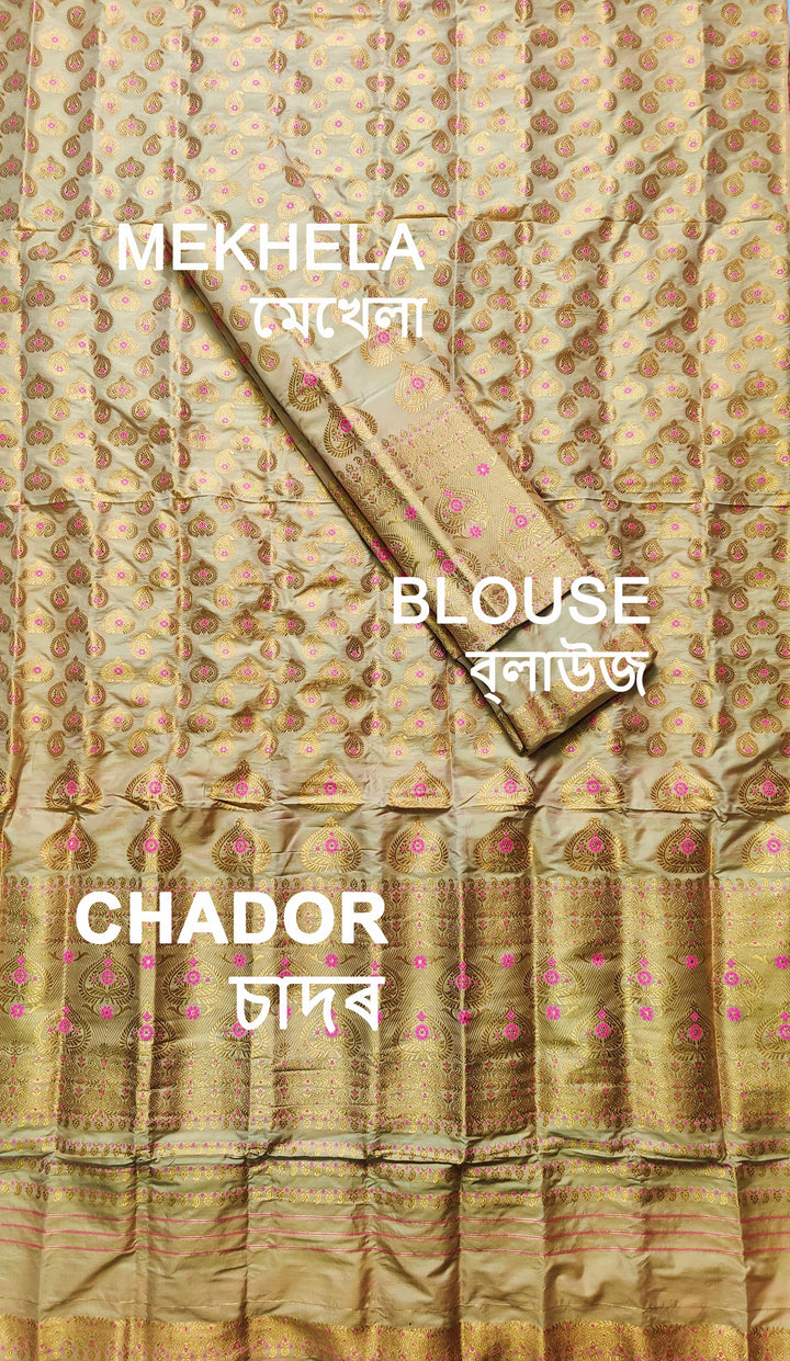 Muga* Coloured Mix Set Mekhela Sador