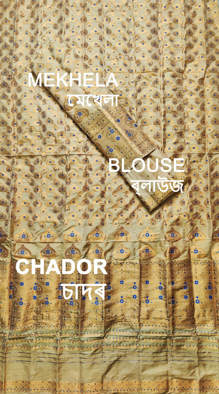 Muga* Coloured Mix Set Mekhela Sador