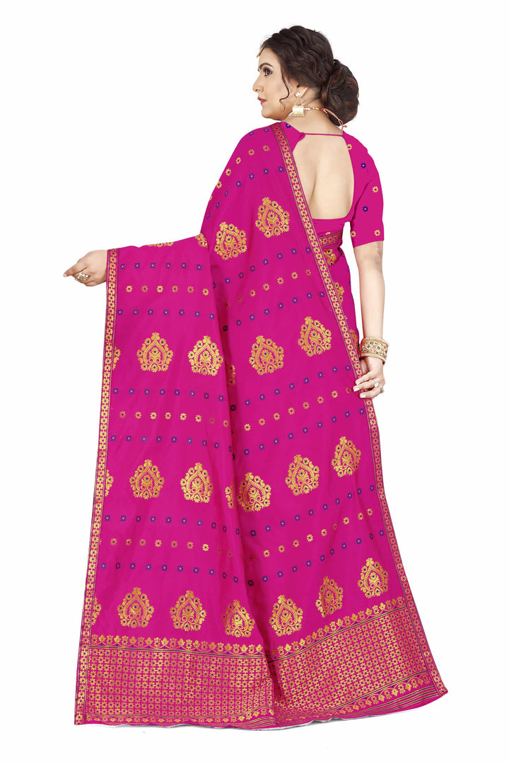 Gold Guna with Dhaga Mina Poly Set Mekhela Sador