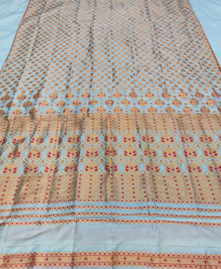 White Mix Set Mekhela Sador - Red Mina
