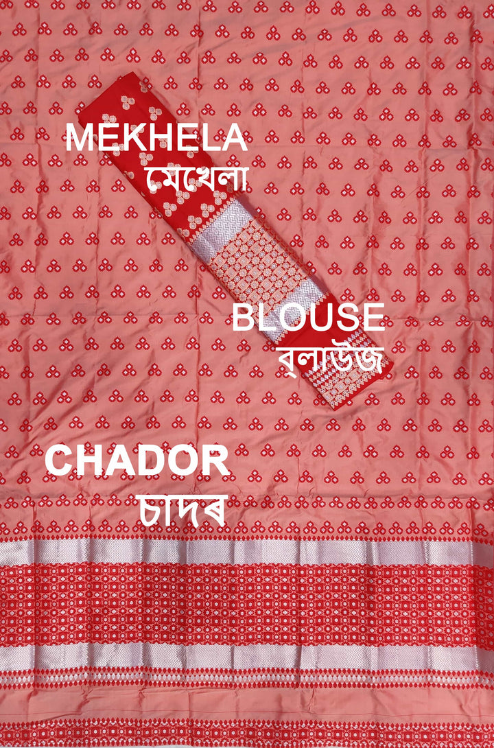 কণ্ট্ৰাষ্ট মিক্স ছেট মেখলা চাদৰ