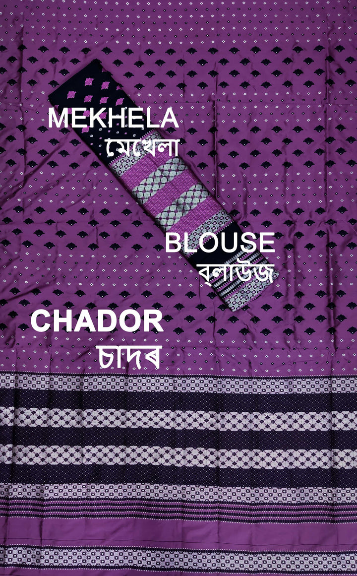 Contrast Mix Set Mekhela Sador