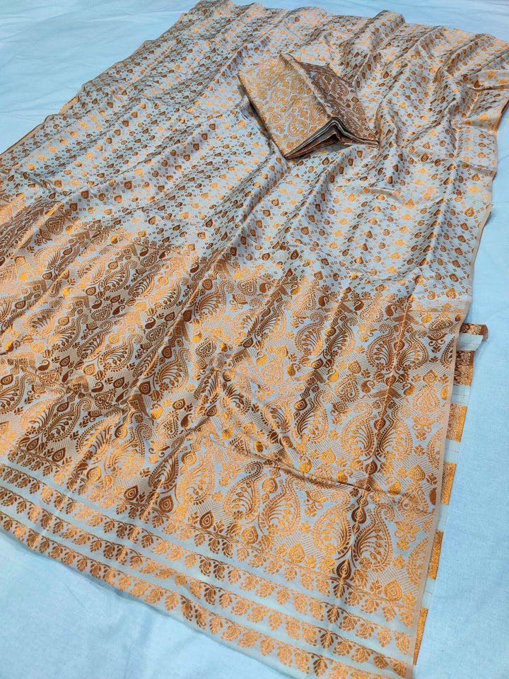 White Mix Set Mekhela Sador