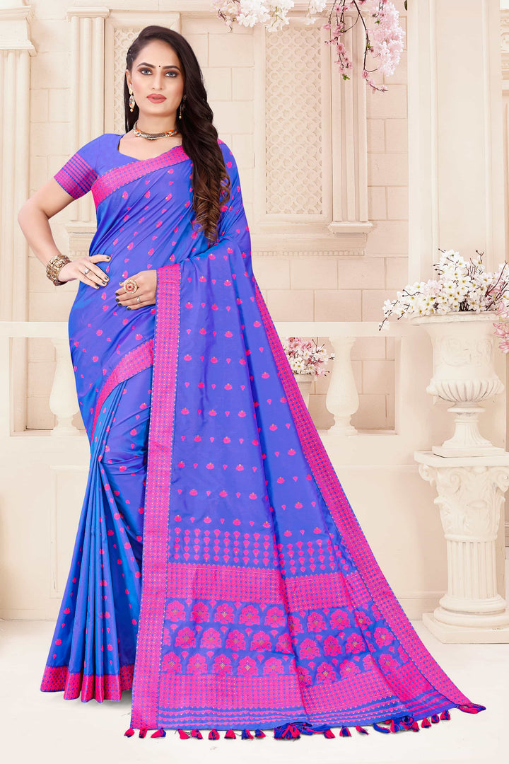 Soft Art-Silk Woven Assamese Saree