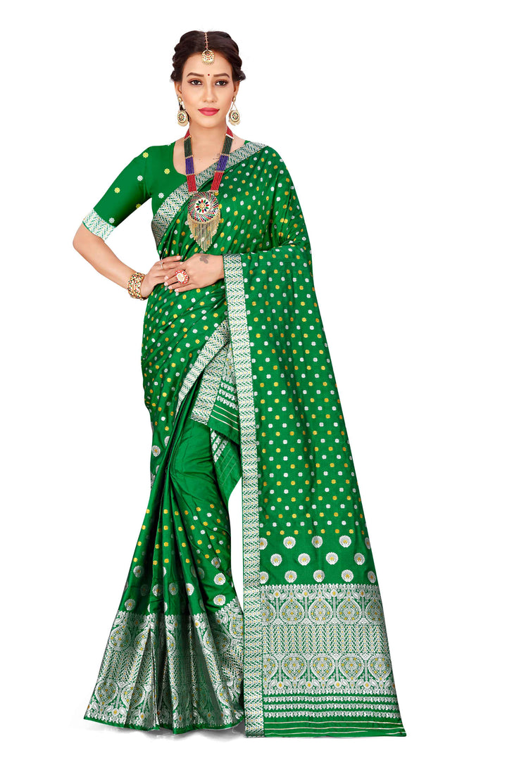 Gold-Silver Jari Mix Set Mekhela Sador