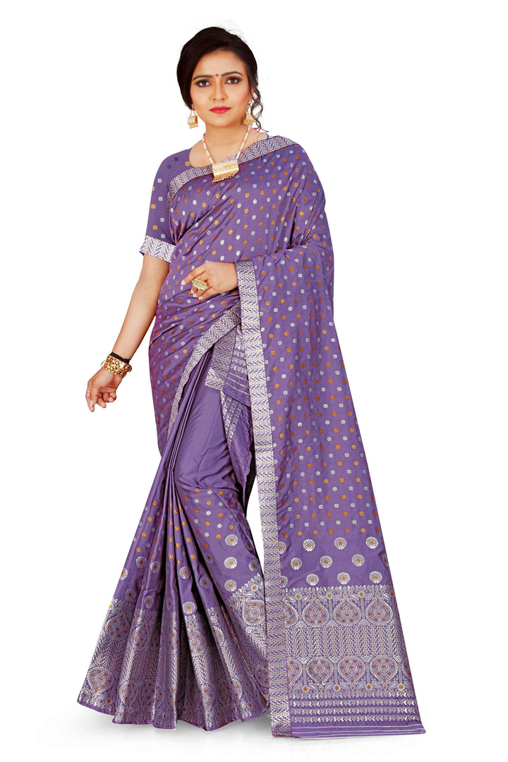Gold-Silver Jari Mix Set Mekhela Sador