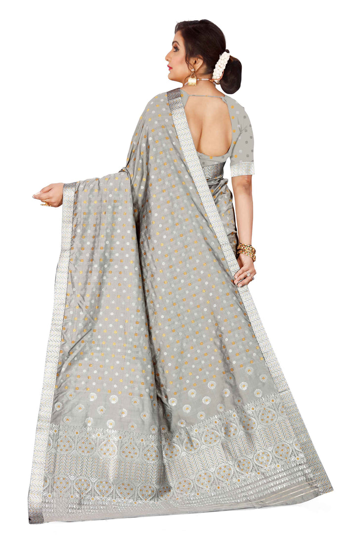 Gold-Silver Jari Mix Set Mekhela Sador