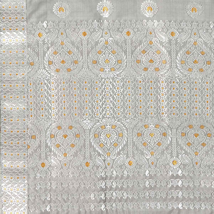 Gold-Silver Jari Mix Set Mekhela Sador