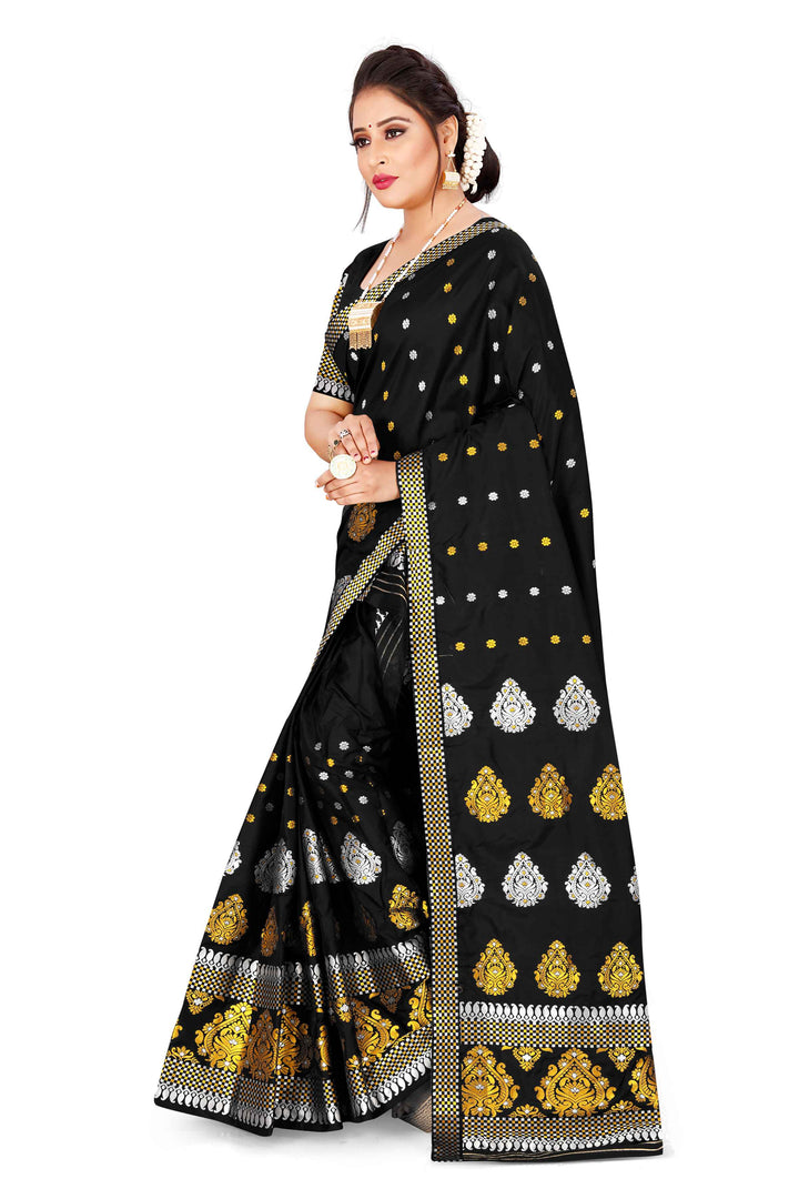 Gold-Silver Jari Mix Set Mekhela Sador