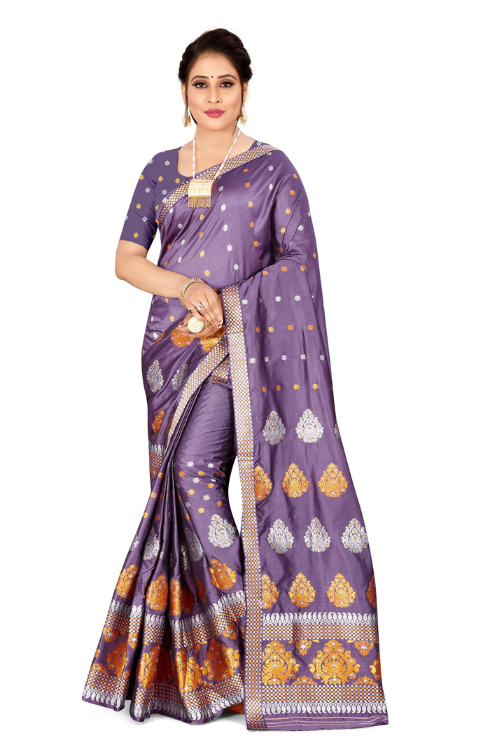 Gold-Silver Jari Mix Set Mekhela Sador