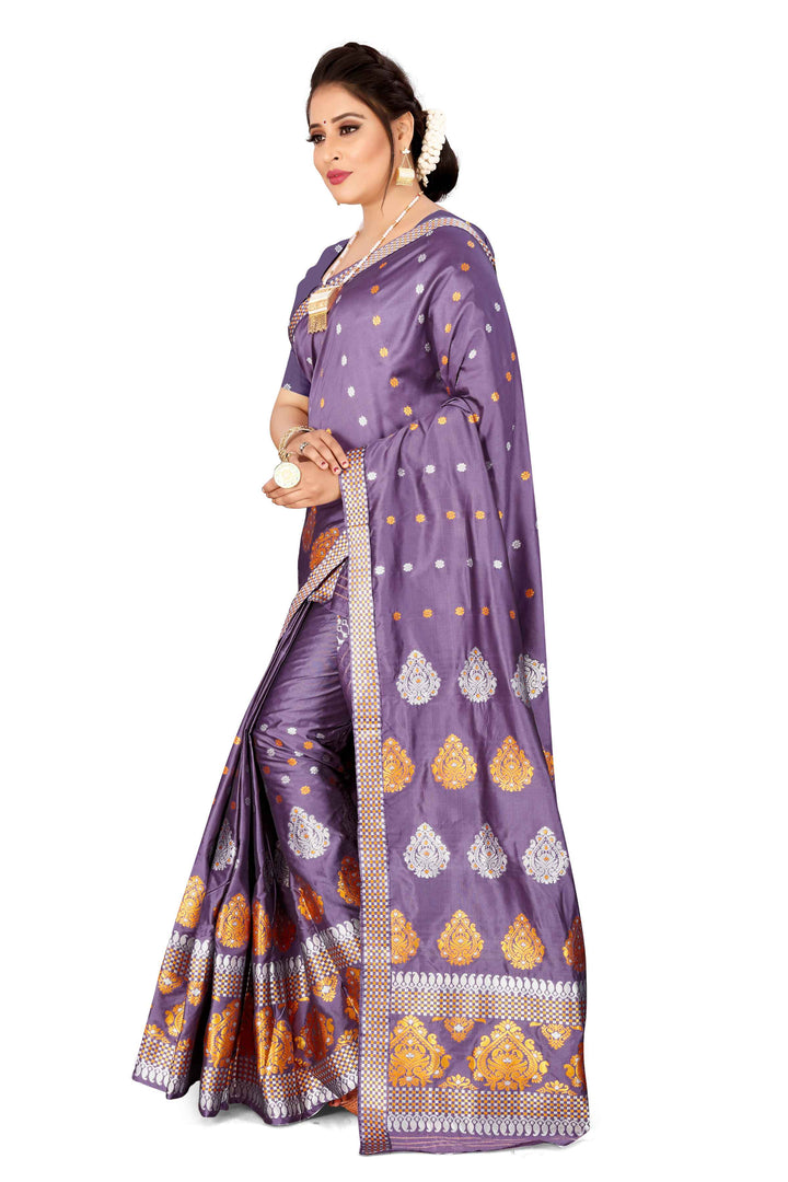 Gold-Silver Jari Mix Set Mekhela Sador