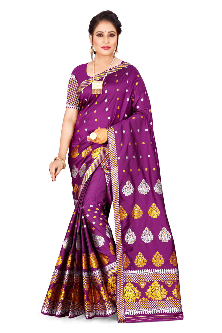 Gold-Silver Jari Mix Set Mekhela Sador
