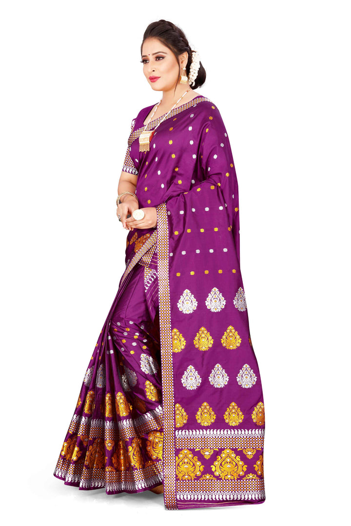 Gold-Silver Jari Mix Set Mekhela Sador