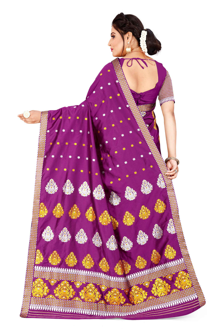 Gold-Silver Jari Mix Set Mekhela Sador