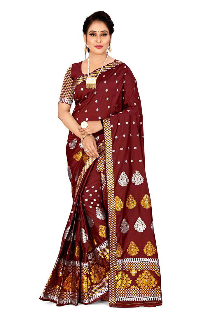 Gold-Silver Jari Mix Set Mekhela Sador