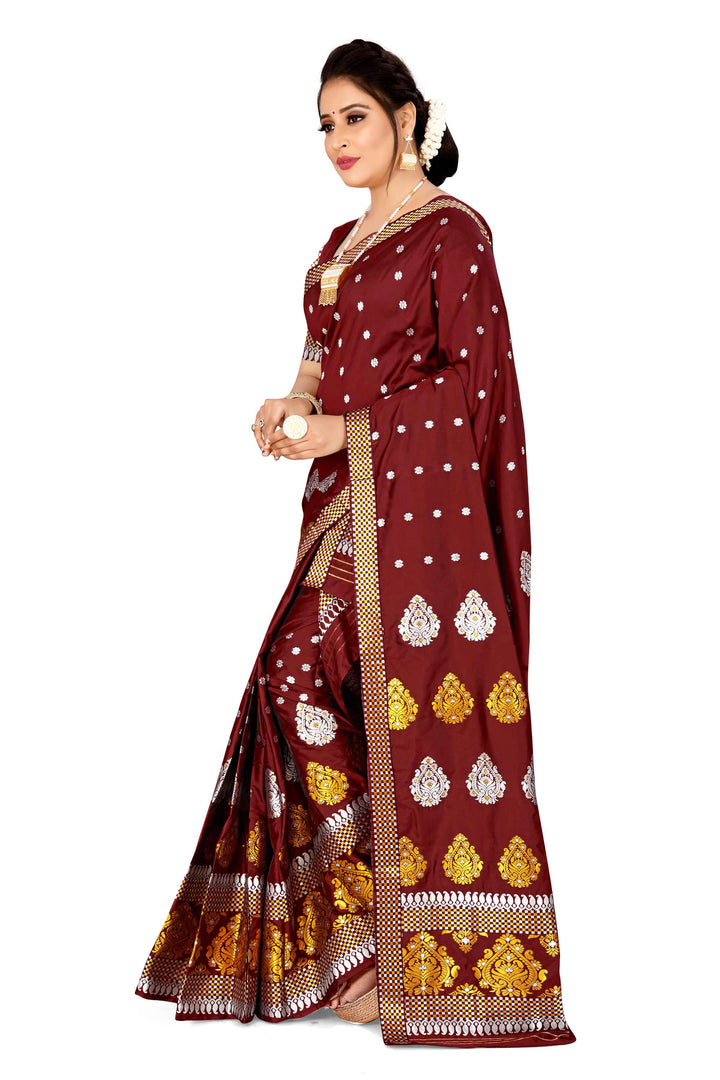 Gold-Silver Jari Mix Set Mekhela Sador
