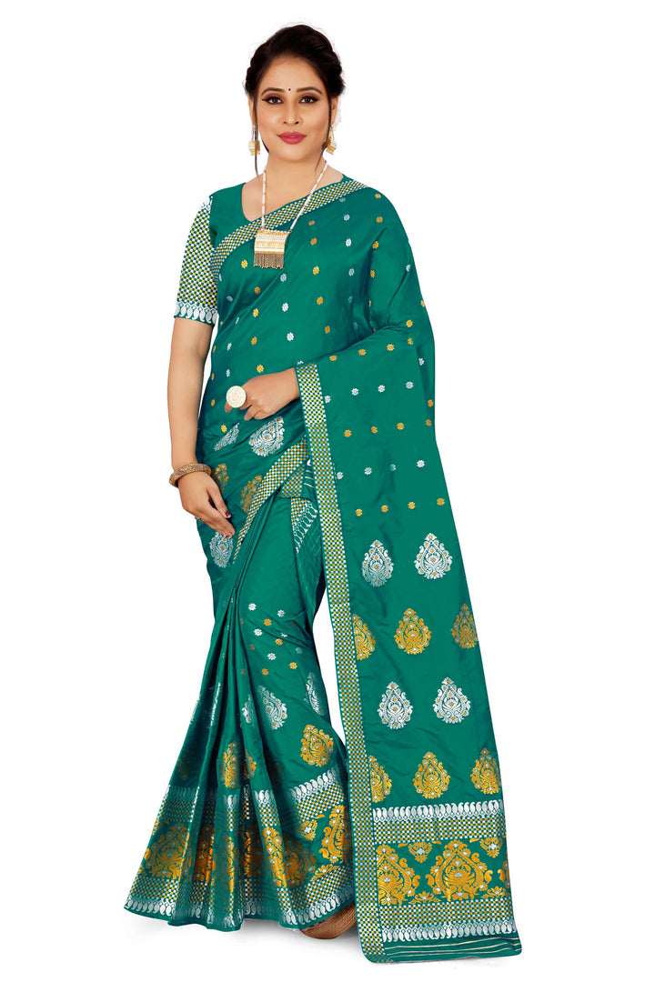 Gold-Silver Jari Mix Set Mekhela Sador