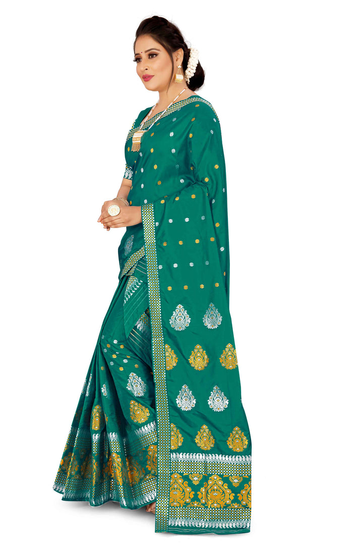 Gold-Silver Jari Mix Set Mekhela Sador
