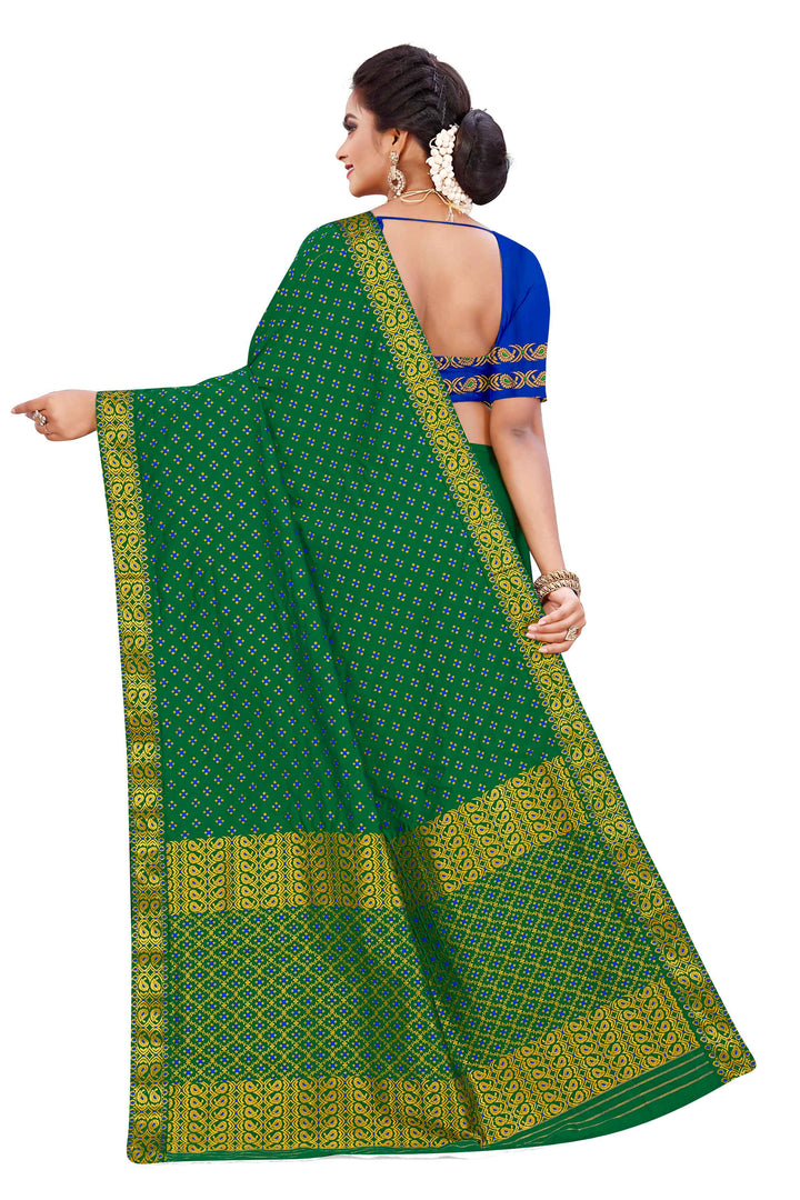 Gold Jari All Over Mix Set Mekhela Sador - Contrast Blouse